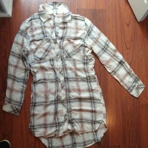 Plaid Button-Up Shirt Dress